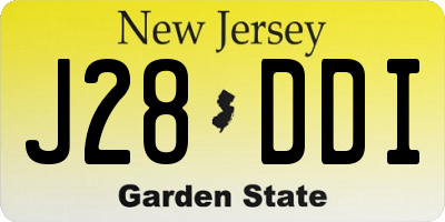 NJ license plate J28DDI