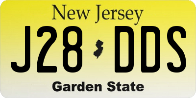 NJ license plate J28DDS