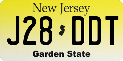 NJ license plate J28DDT