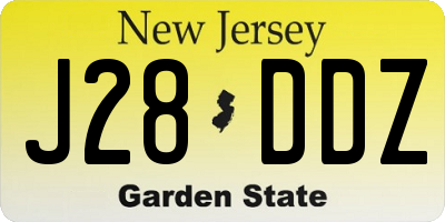 NJ license plate J28DDZ