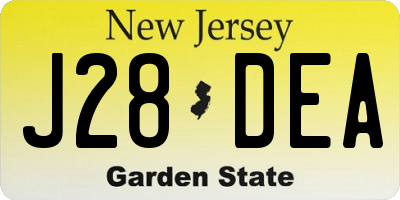 NJ license plate J28DEA