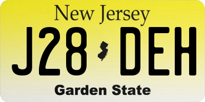 NJ license plate J28DEH