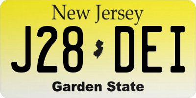 NJ license plate J28DEI