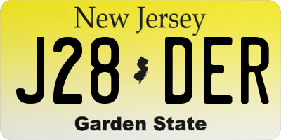 NJ license plate J28DER