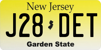 NJ license plate J28DET