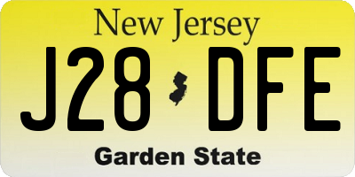 NJ license plate J28DFE