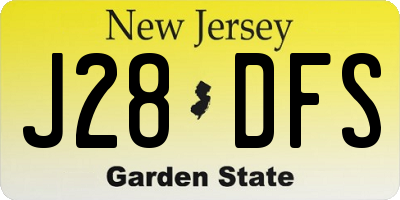 NJ license plate J28DFS