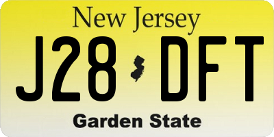 NJ license plate J28DFT