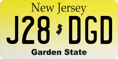 NJ license plate J28DGD
