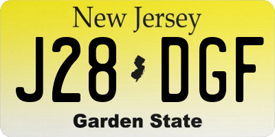 NJ license plate J28DGF