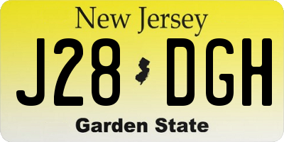 NJ license plate J28DGH