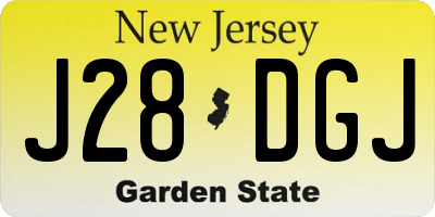 NJ license plate J28DGJ