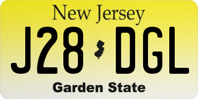 NJ license plate J28DGL