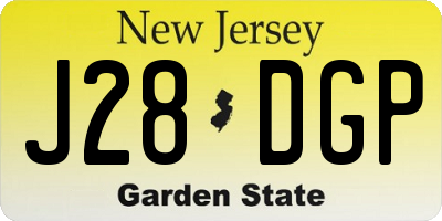 NJ license plate J28DGP