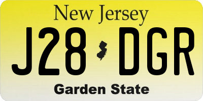 NJ license plate J28DGR