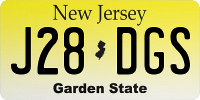 NJ license plate J28DGS