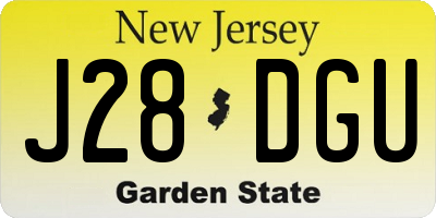 NJ license plate J28DGU