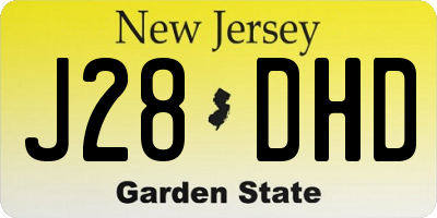 NJ license plate J28DHD