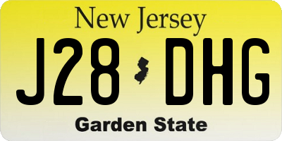 NJ license plate J28DHG
