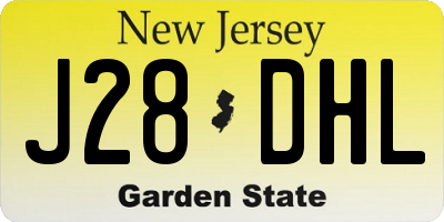 NJ license plate J28DHL
