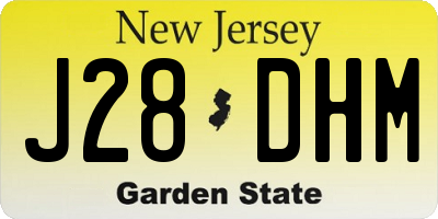 NJ license plate J28DHM