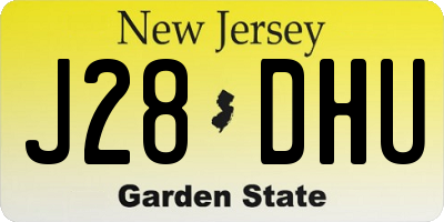NJ license plate J28DHU