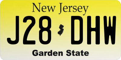 NJ license plate J28DHW