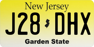 NJ license plate J28DHX