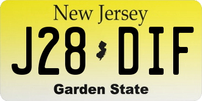 NJ license plate J28DIF