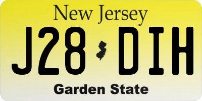 NJ license plate J28DIH