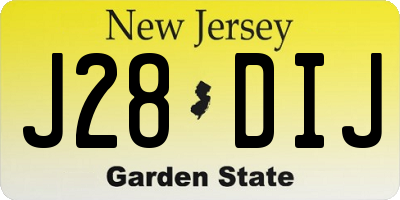 NJ license plate J28DIJ