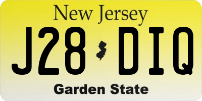 NJ license plate J28DIQ