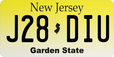 NJ license plate J28DIU