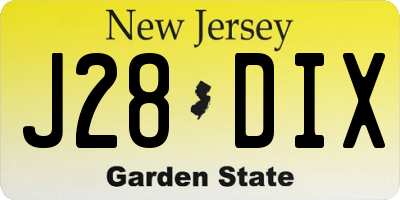 NJ license plate J28DIX