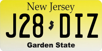 NJ license plate J28DIZ