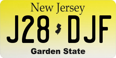 NJ license plate J28DJF