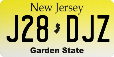 NJ license plate J28DJZ