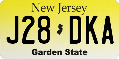 NJ license plate J28DKA