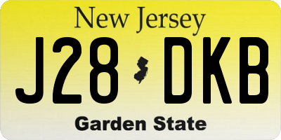 NJ license plate J28DKB