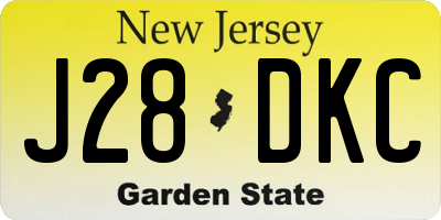 NJ license plate J28DKC