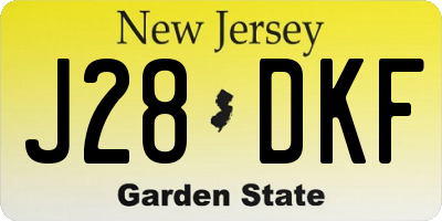 NJ license plate J28DKF