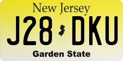NJ license plate J28DKU