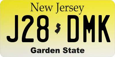 NJ license plate J28DMK