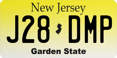 NJ license plate J28DMP