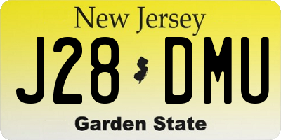 NJ license plate J28DMU