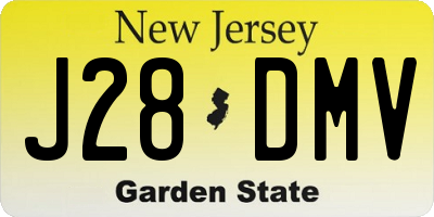 NJ license plate J28DMV