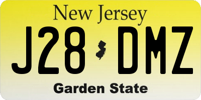 NJ license plate J28DMZ
