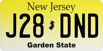 NJ license plate J28DND