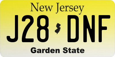 NJ license plate J28DNF