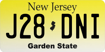 NJ license plate J28DNI
